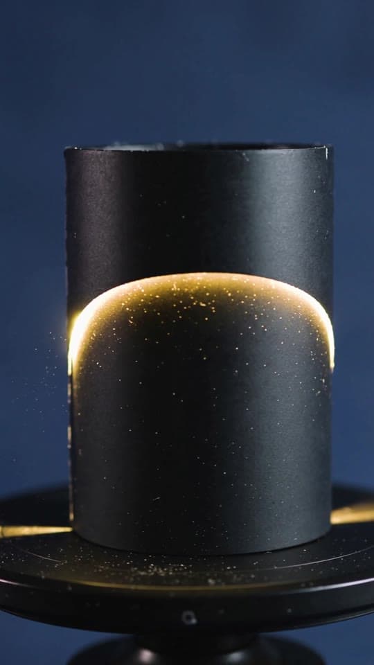Product film — rotating form, gold rake light