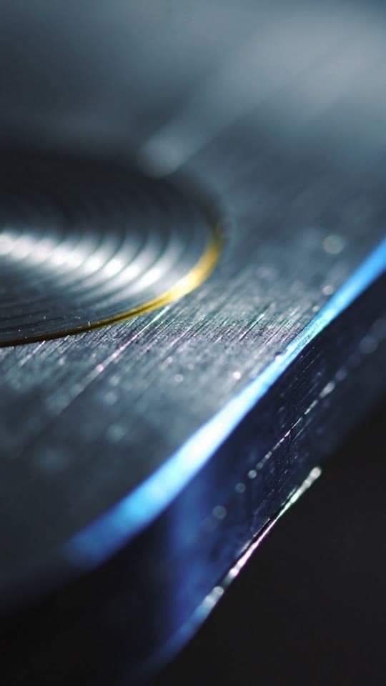 Product detail — brushed metal macro